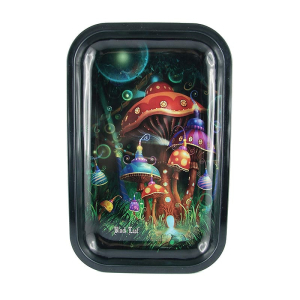 Black Leaf Rolling Tray Mushroom M